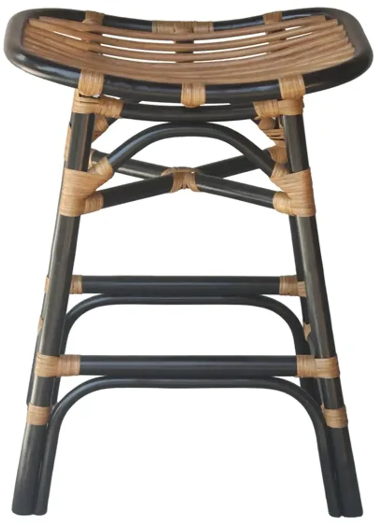 Damara Rattan Counter Stool in Black by New Pacific Direct