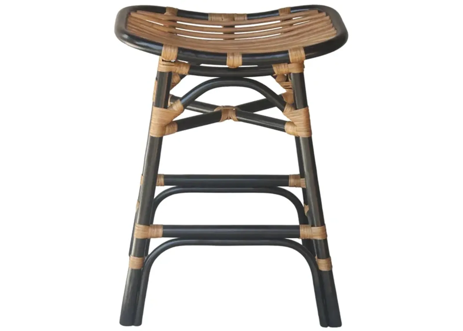 Damara Rattan Counter Stool in Black by New Pacific Direct