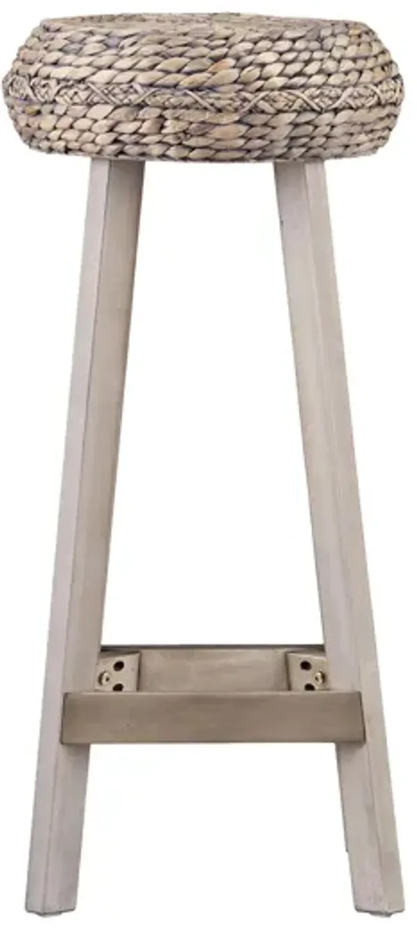 Southsea Pair Round Water Hyacinth Stools