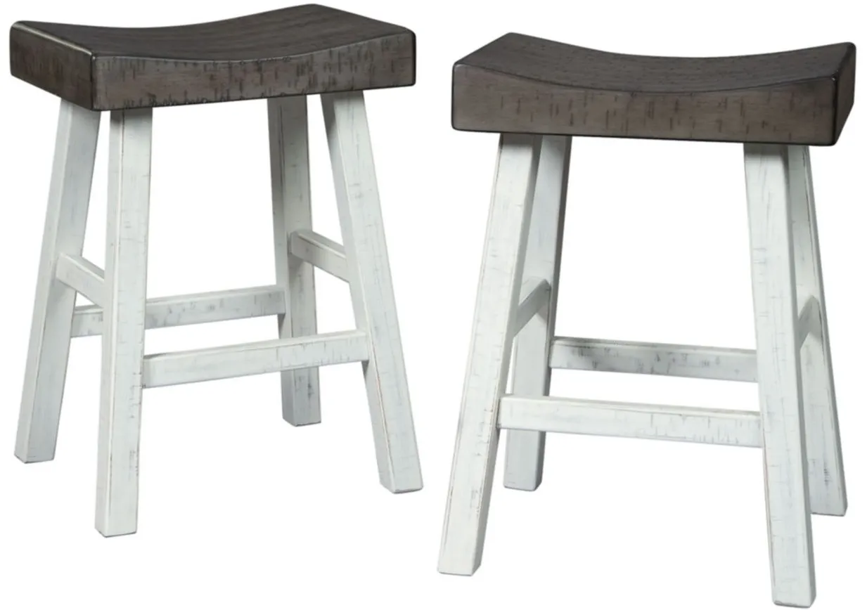 Glosco Counter Stool - Set of 2 in Gray/Antique White by Ashley Express