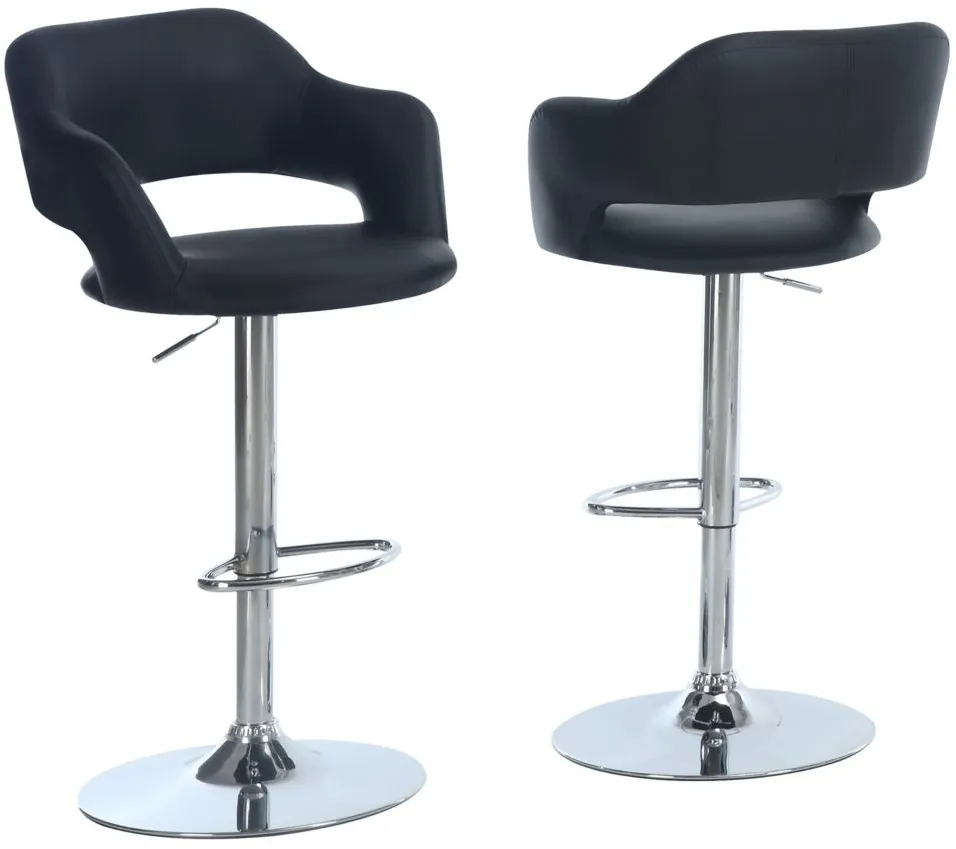 Airmont Adjustable Bar Stool in Chrome/Black by Monarch Specialties