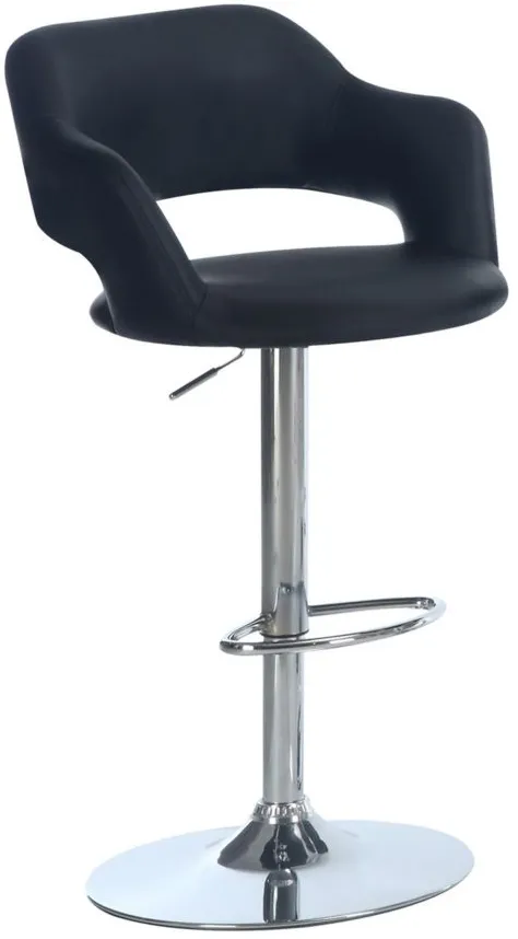 Airmont Adjustable Bar Stool in Chrome/Black by Monarch Specialties