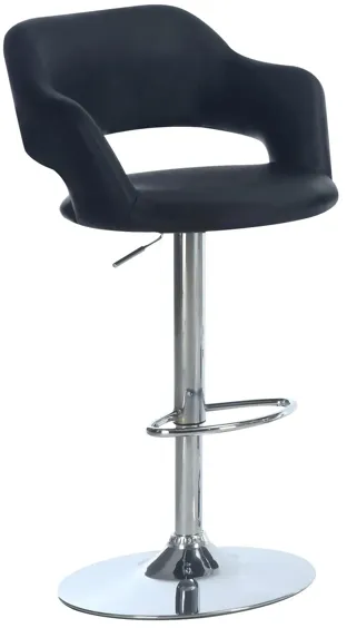 Airmont Adjustable Bar Stool in Chrome/Black by Monarch Specialties