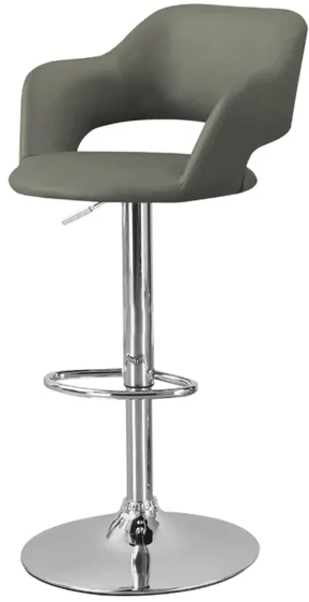 Airmont Adjustable Bar Stool in Chrome/Light Gray by Monarch Specialties