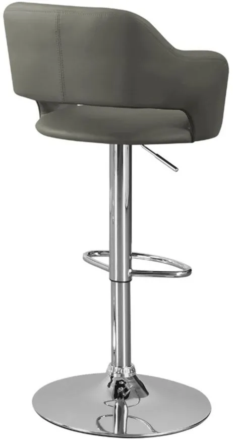 Airmont Adjustable Bar Stool in Chrome/Light Gray by Monarch Specialties