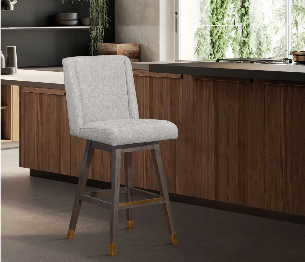 Stancoste Swivel Counter Stool in Grey Oak by Armen Living