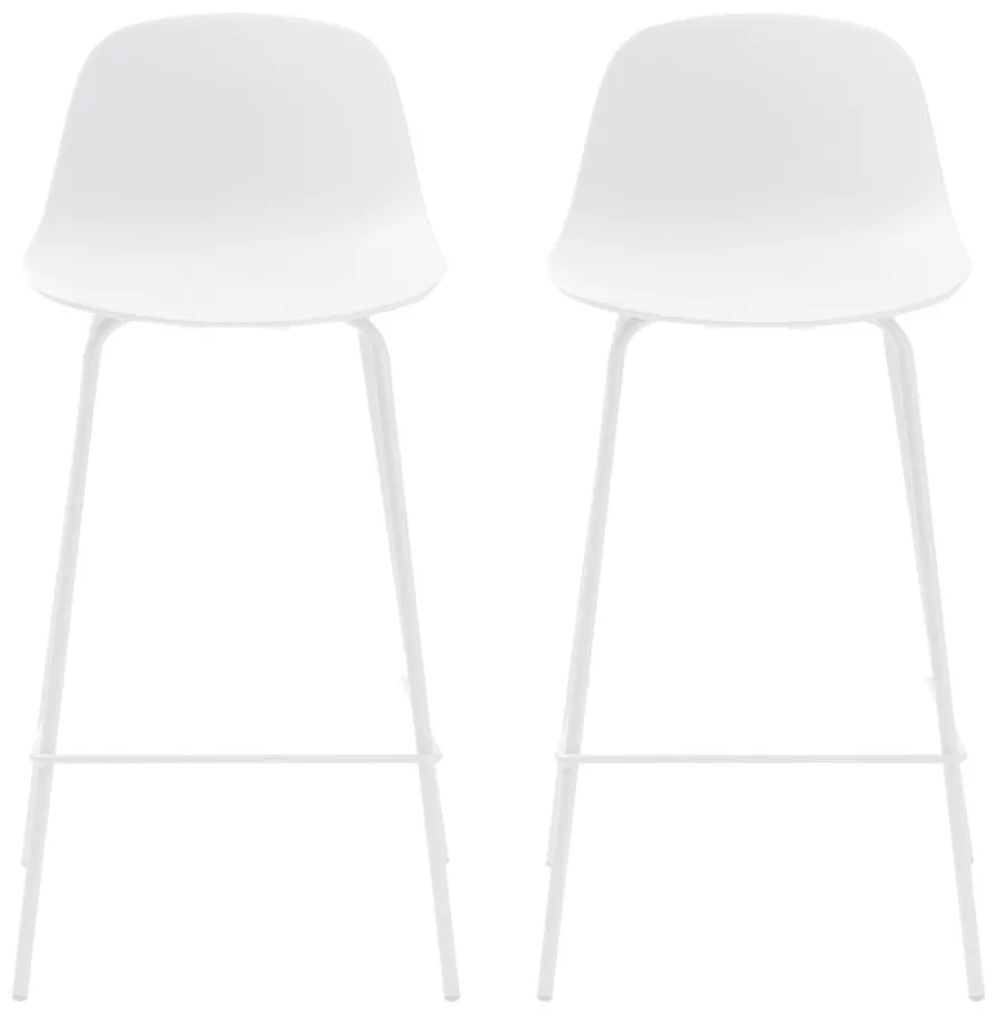 Whitby Counter Stools- Set of 2 in White by Unique Furniture