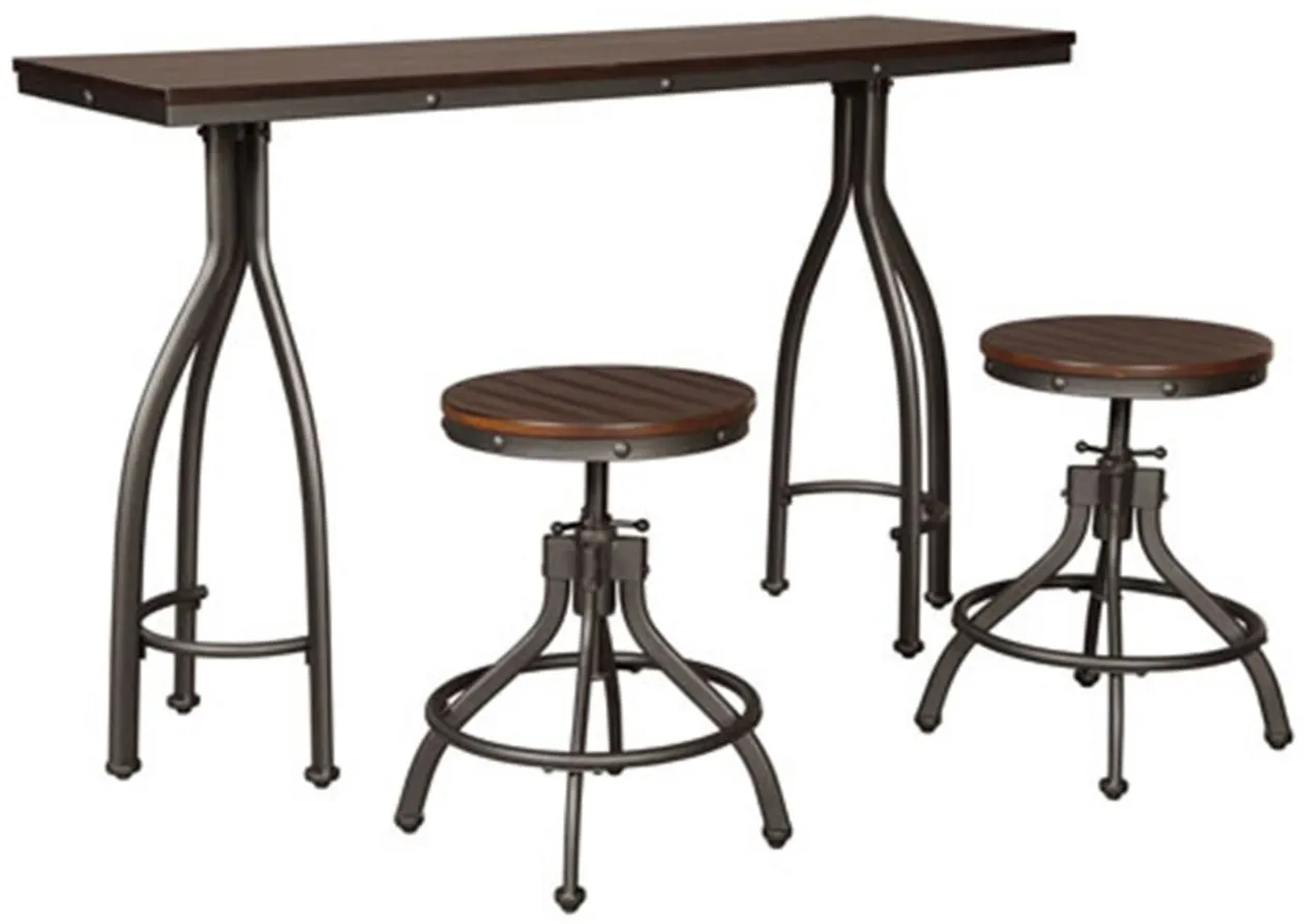 Odium 3-pc. Counter Height Dining Set in Rustic Brown by Ashley Furniture