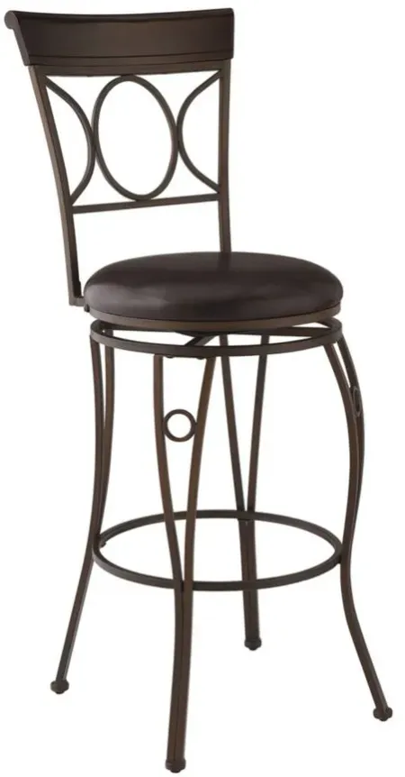 Circles Bar Stool in Brown & Black (Brush Strokes) by Linon Home Decor