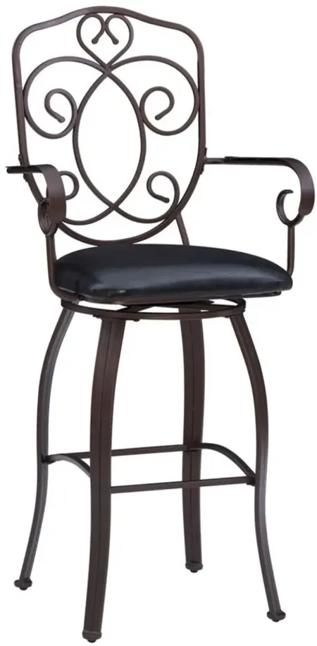 Crested Bar Stool in Brown by Linon Home Decor
