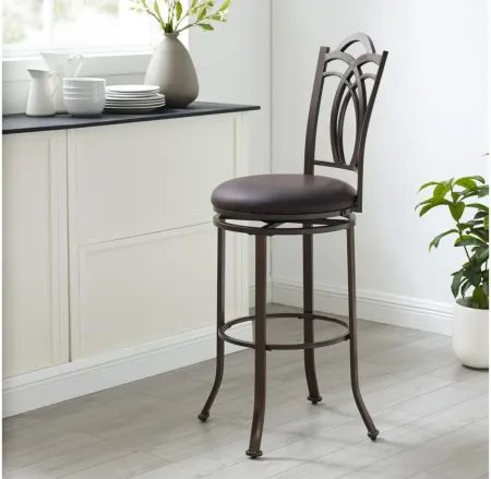 Calif Bar Stool in Coffee Brown by Linon Home Decor
