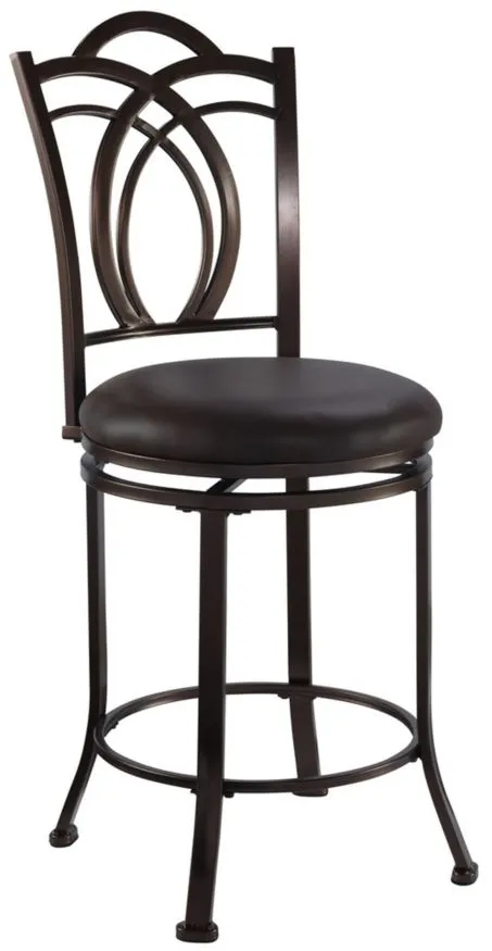 Calif Counter-Height Stool in Coffee Brown by Linon Home Decor