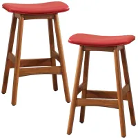 COUNTER HEIGHT STOOL RED in Matte Red by Homelegance