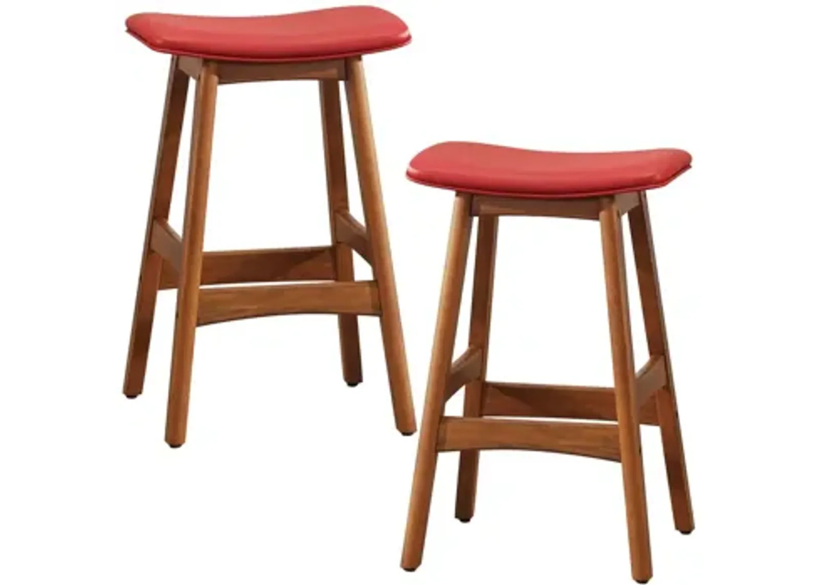 Shapel Counter Height Stool in Matte Red by Homelegance