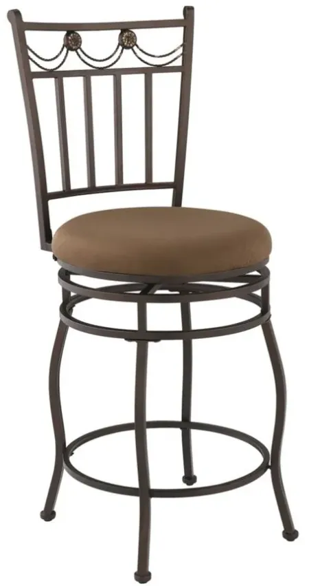 Swag Counter-Height Stool in Brown by Linon Home Decor