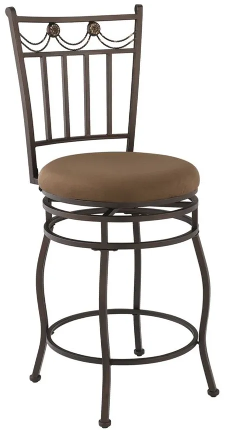 Swag Counter-Height Stool in Brown by Linon Home Decor