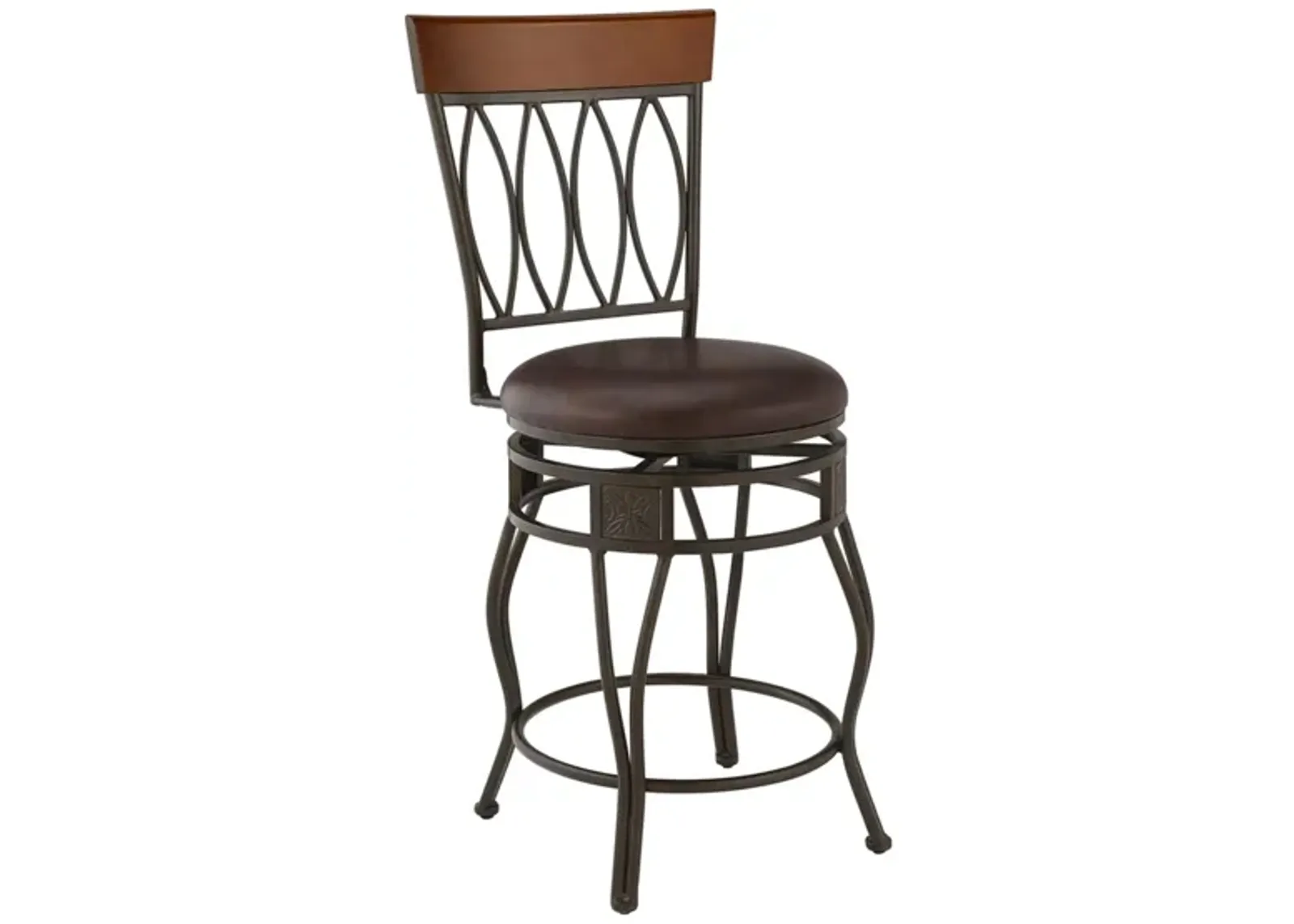 Oval Counter-Height Stool in Matte Bronze by Linon Home Decor