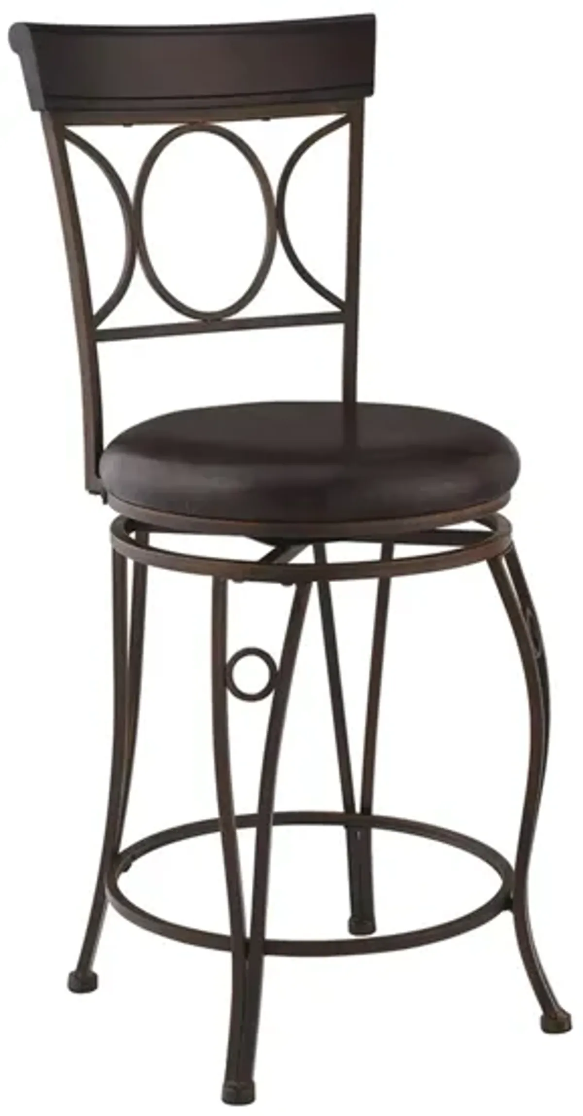 Circles Counter-Height Stool in Brown & Black (Brush Strokes) by Linon Home Decor