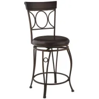 Circles Counter-Height Stool in Brown & Black (Brush Strokes) by Linon Home Decor