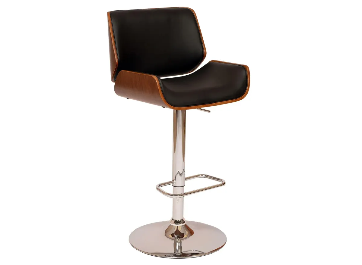 London Adjustable-Height Swivel Bar Stool in Black by Armen Living