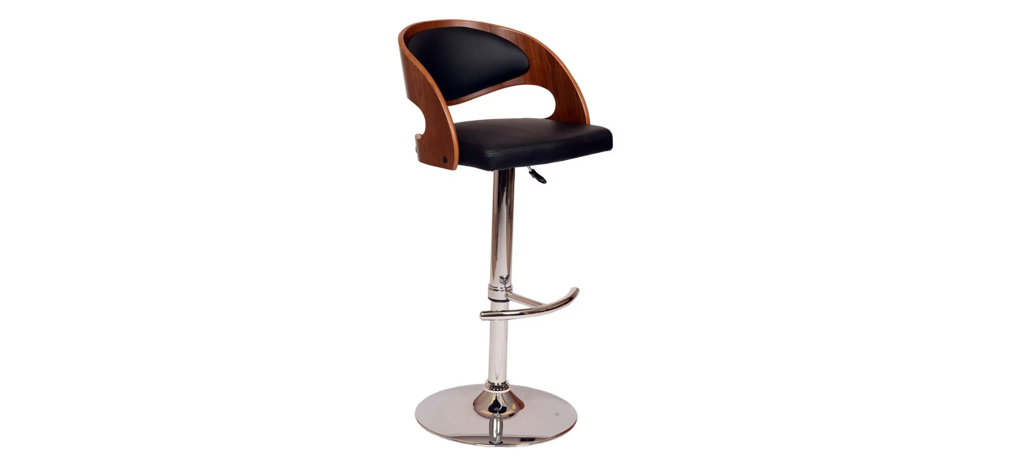 Malibu Adjustable-Height Swivel Bar Stool in Black by Armen Living