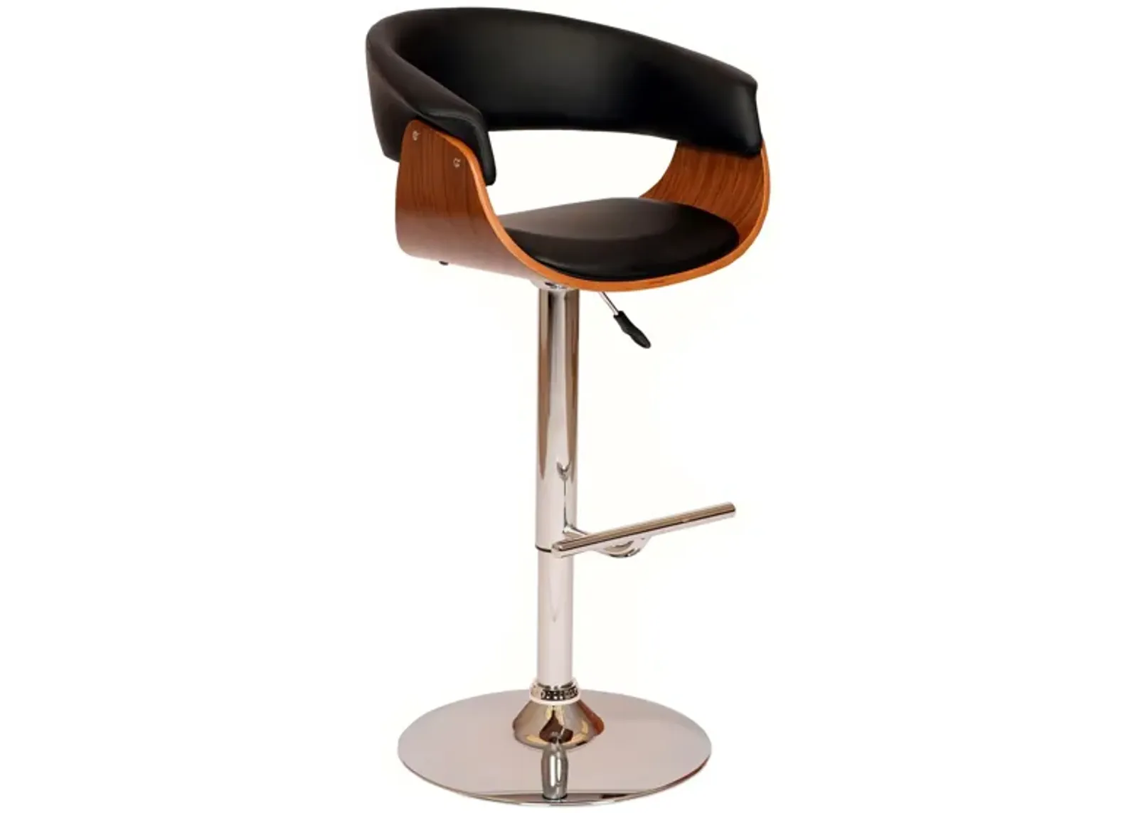 Paris Adjustable-Height Swivel Bar Stool in Black by Armen Living