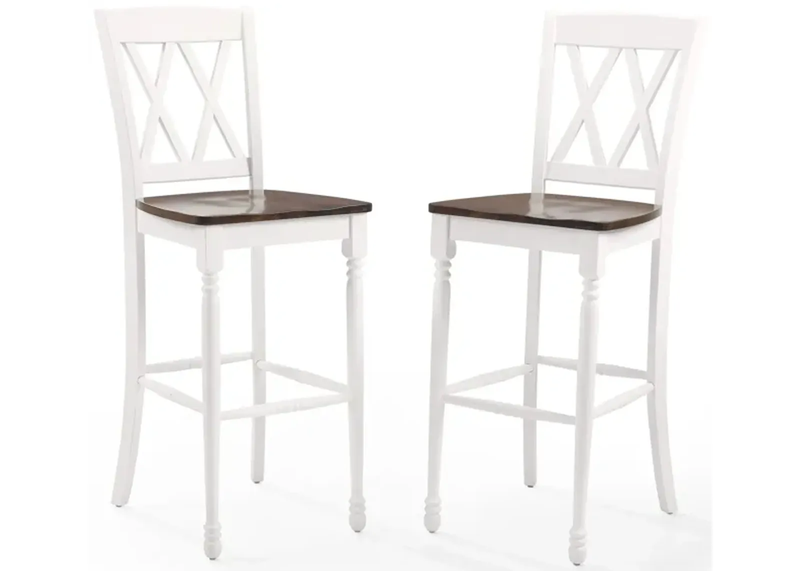 Shelby Bar Stool - Set of 2 in Distressed White by Crosley Brands