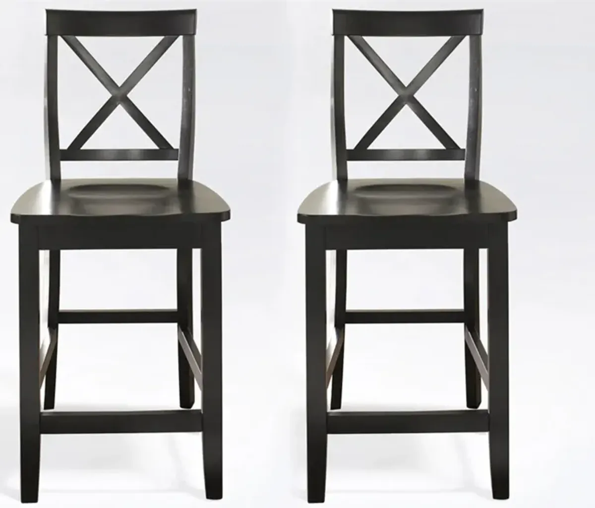 X-Back Counter Stool - Set of 2 in Black by Crosley Brands