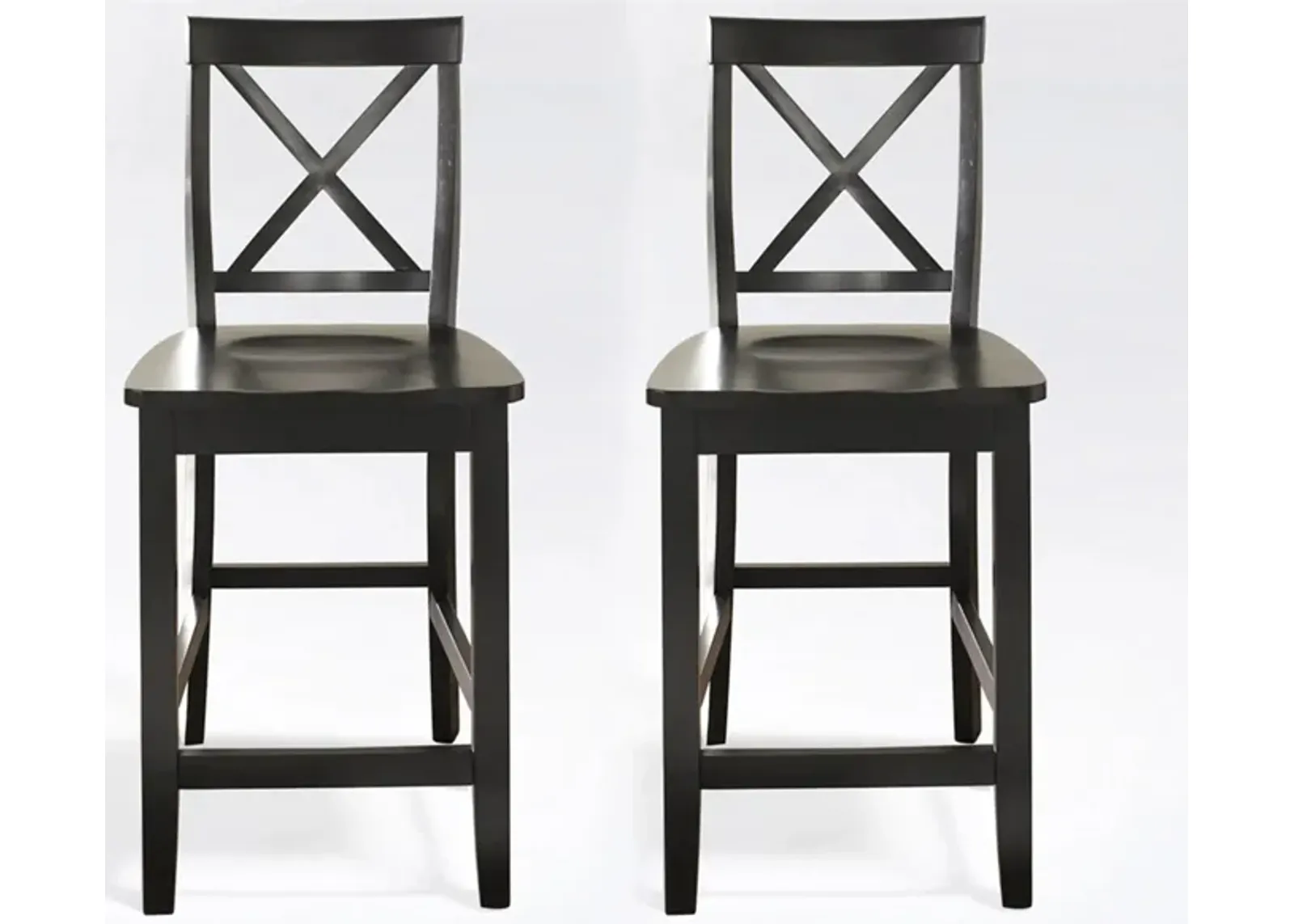 X-Back Counter Stool - Set of 2 in Black by Crosley Brands