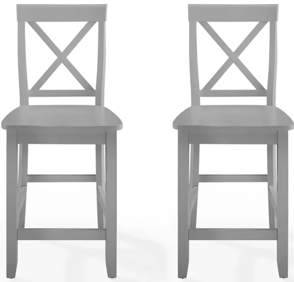 X-Back Counter Stool - Set of 2 in Gray by Crosley Brands