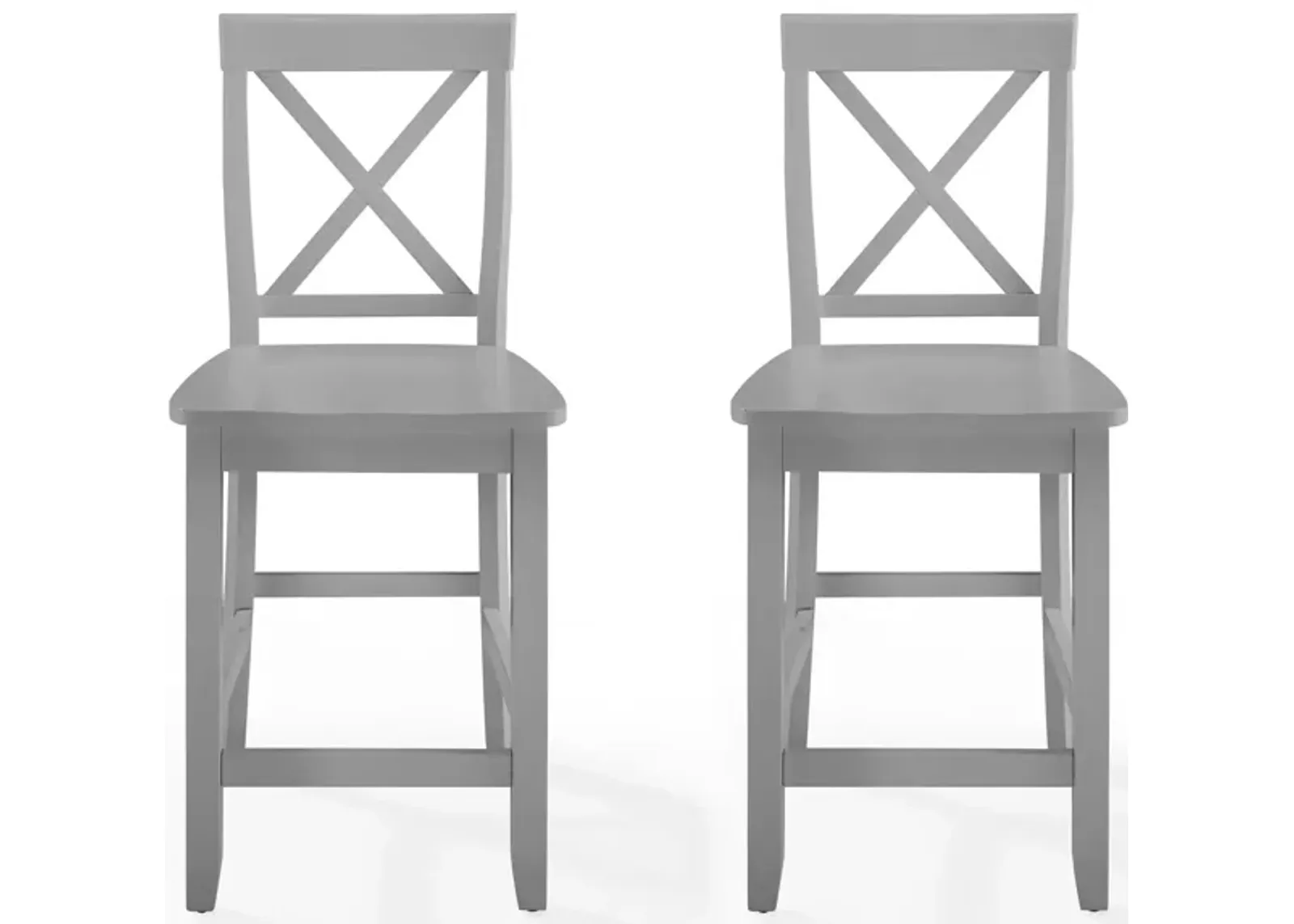 X-Back Counter Stool - Set of 2 in Gray by Crosley Brands