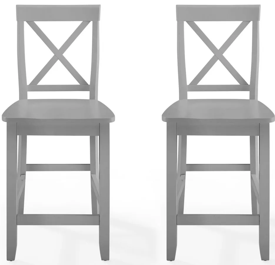 X-Back Counter Stool - Set of 2 in Gray by Crosley Brands