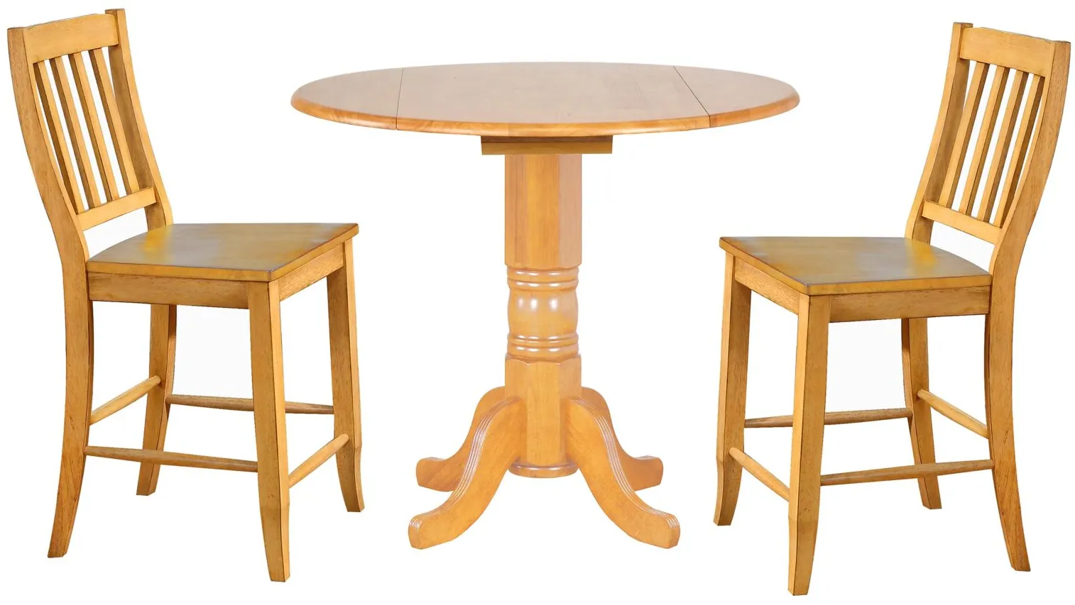 School House 24" Barstool Set of 2 in Distressed Light Oak by Sunset Trading