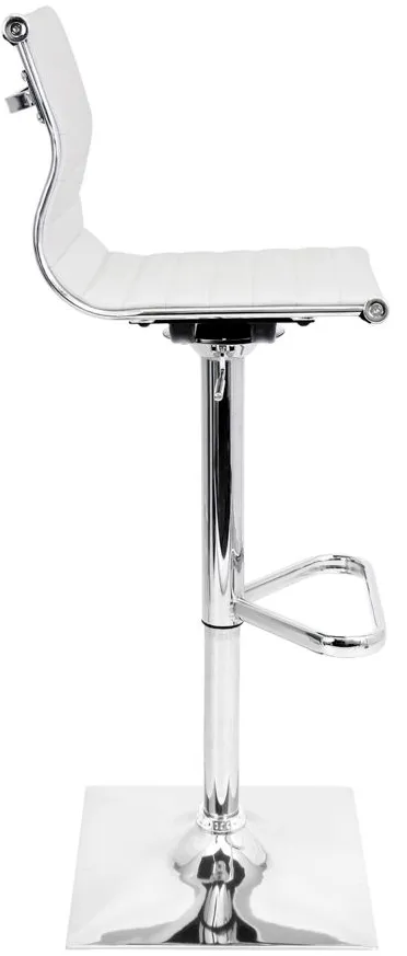 Master Adjustable-Height Bar Stool in White by Lumisource