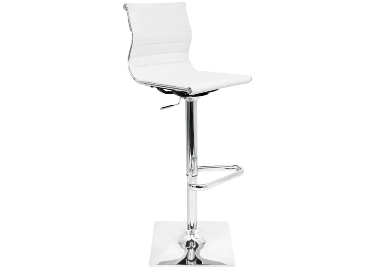 Master Adjustable-Height Bar Stool in White by Lumisource