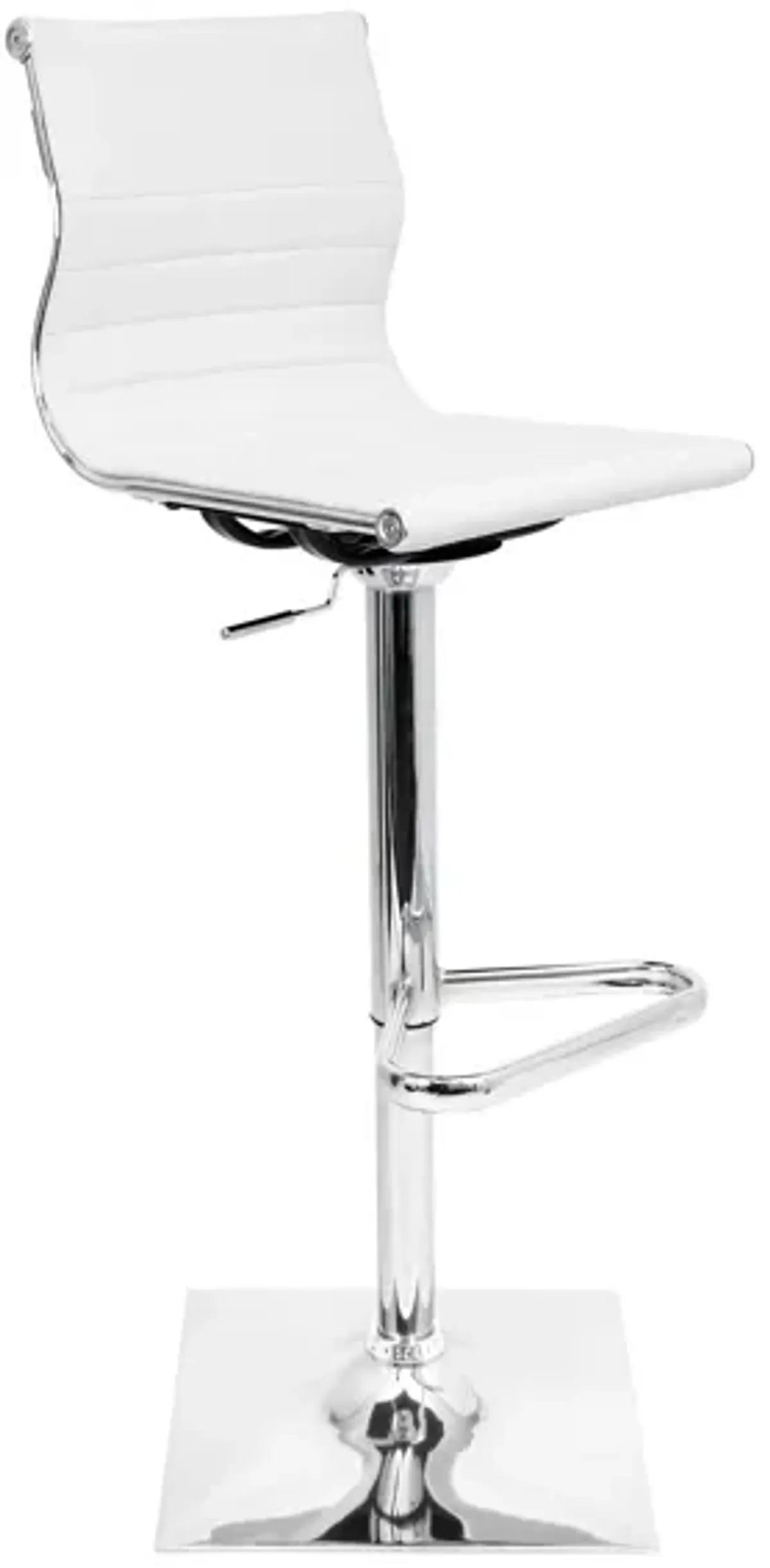 Master Adjustable-Height Bar Stool in White by Lumisource