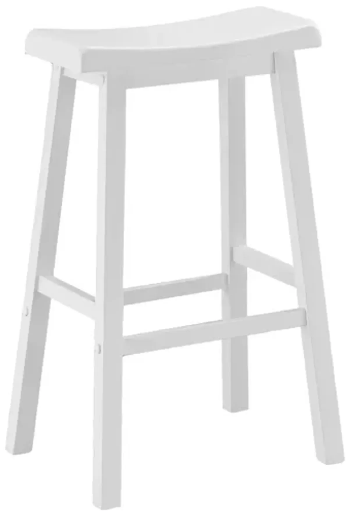 Landon Saddle Bar Stools - White: Set of 2 in White by Monarch Specialties