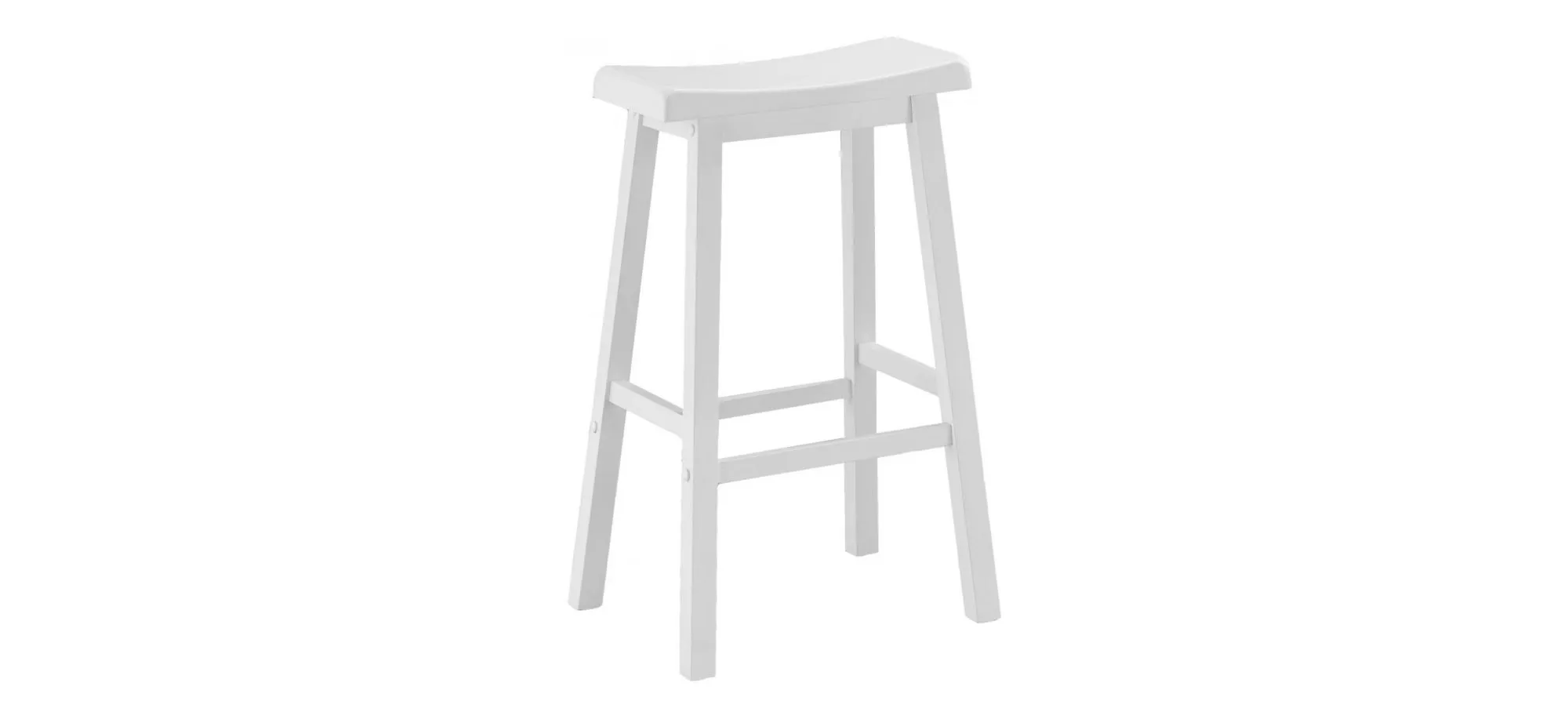 Landon Saddle Bar Stools - White: Set of 2 in White by Monarch Specialties