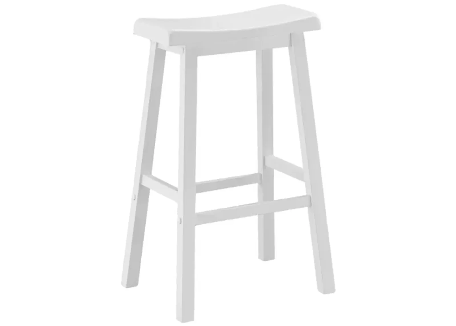 Landon Saddle Bar Stools - White: Set of 2 in White by Monarch Specialties