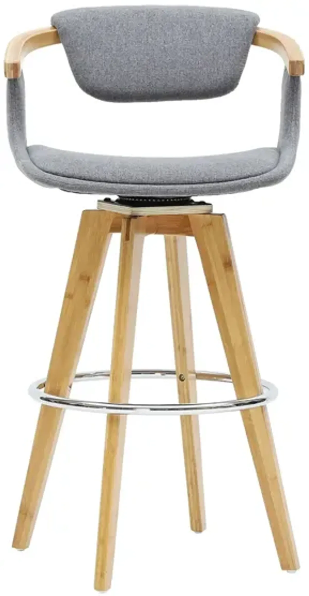 Darwin Fabric Bamboo Counter Stool in Stokes Gray/Natural by New Pacific Direct