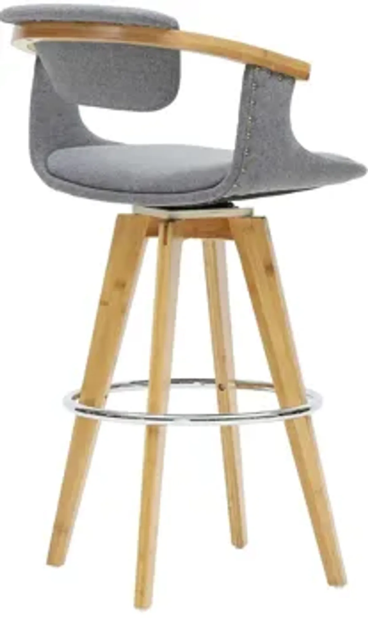 Darwin Fabric Bamboo Counter Stool