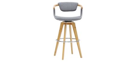 Darwin Fabric Bamboo Counter Stool in Stokes Gray/Natural by New Pacific Direct