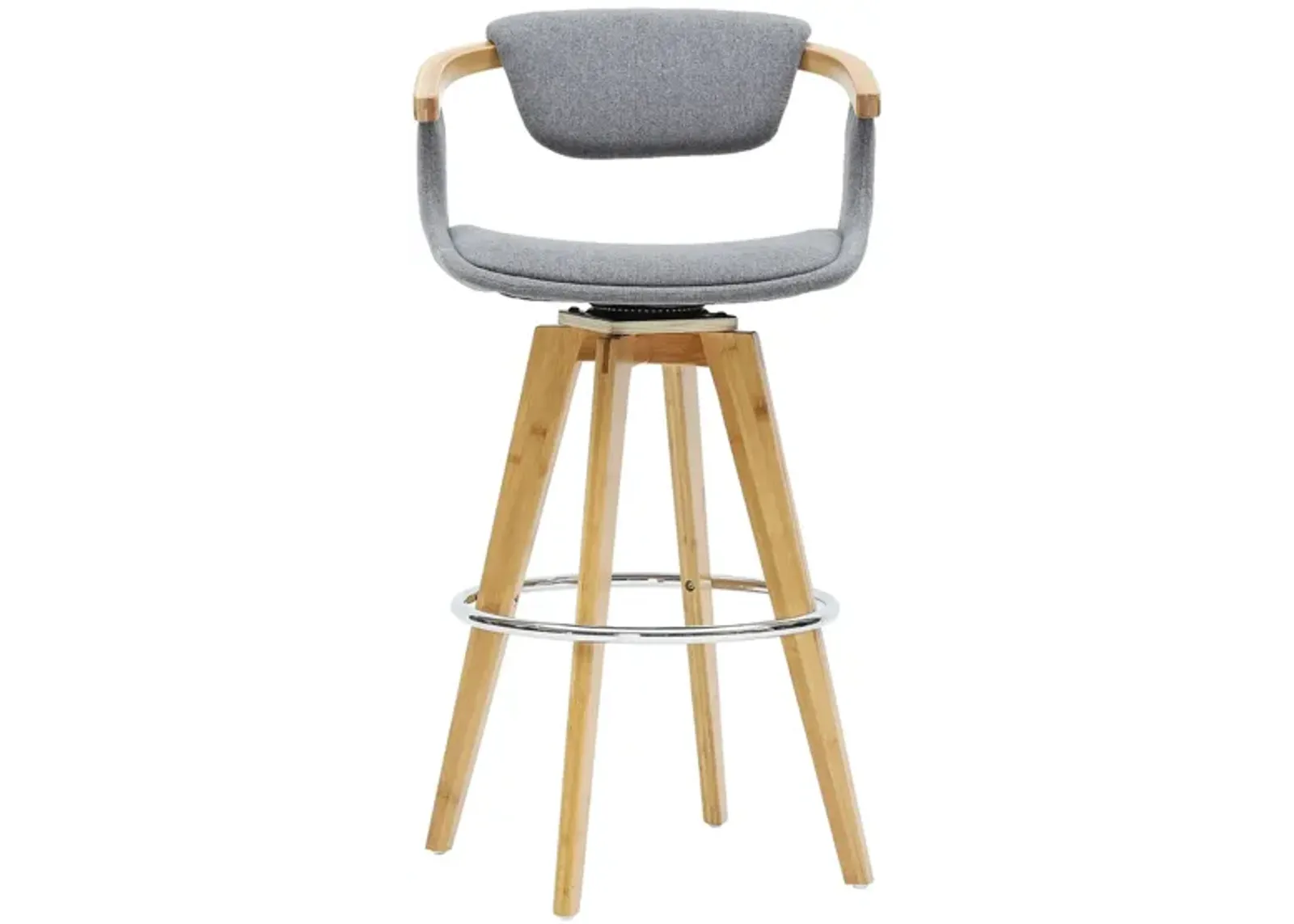 Darwin Fabric Bamboo Counter Stool in Stokes Gray/Natural by New Pacific Direct