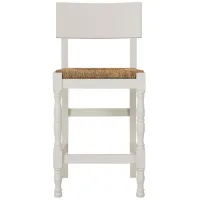 Pemberton Counter Stool w/ Back in Antique White / Brown by Bellanest