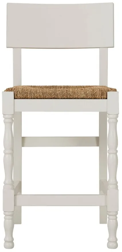 Pemberton Counter Stool w/ Back in Antique White / Brown by Bellanest