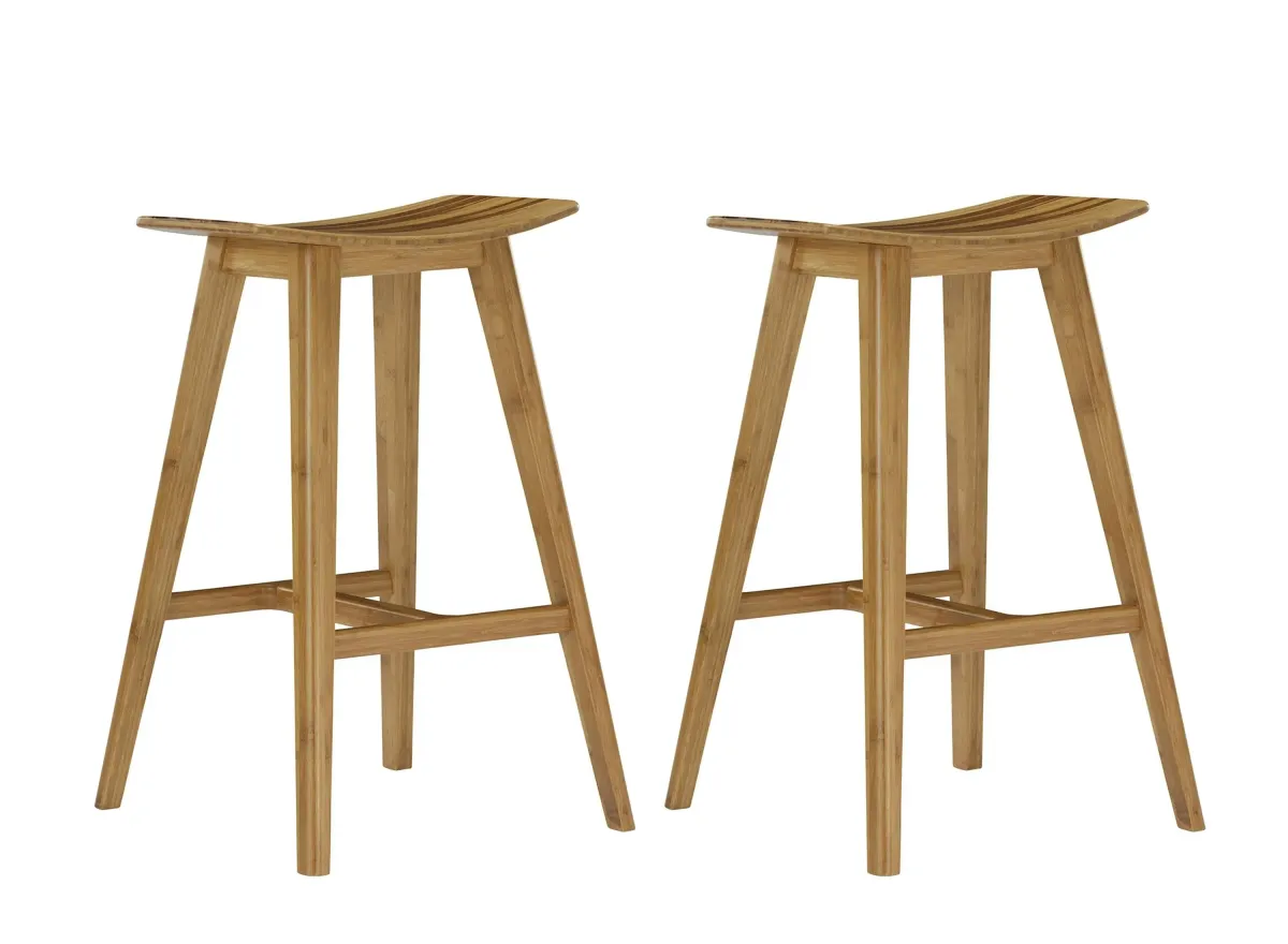 Eco Ridge Tigris Counter Height Stools in Caramelized With Exotic Tiger Inlay by Greenington