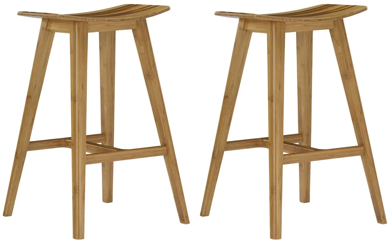 Eco Ridge Tigris Counter Height Stools in Caramelized With Exotic Tiger Inlay by Greenington