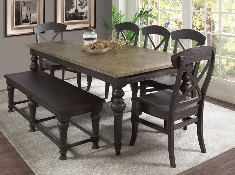 Harper Dining Bench in Matte Black by Riverside Furniture