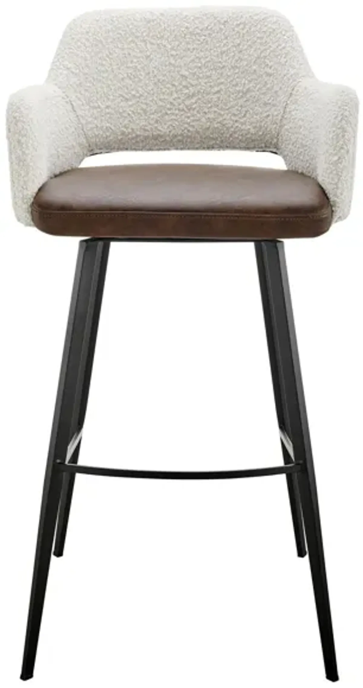 Desi Swivel Bar Stool in Ivory by EuroStyle