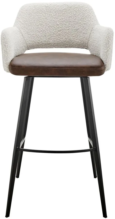 Desi Swivel Bar Stool in Ivory by EuroStyle